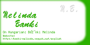 melinda banki business card